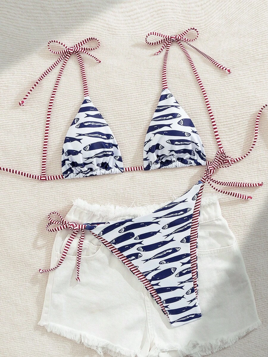 Traje de baño con estampado de pez (sz25060777802857217) - Imagen 3