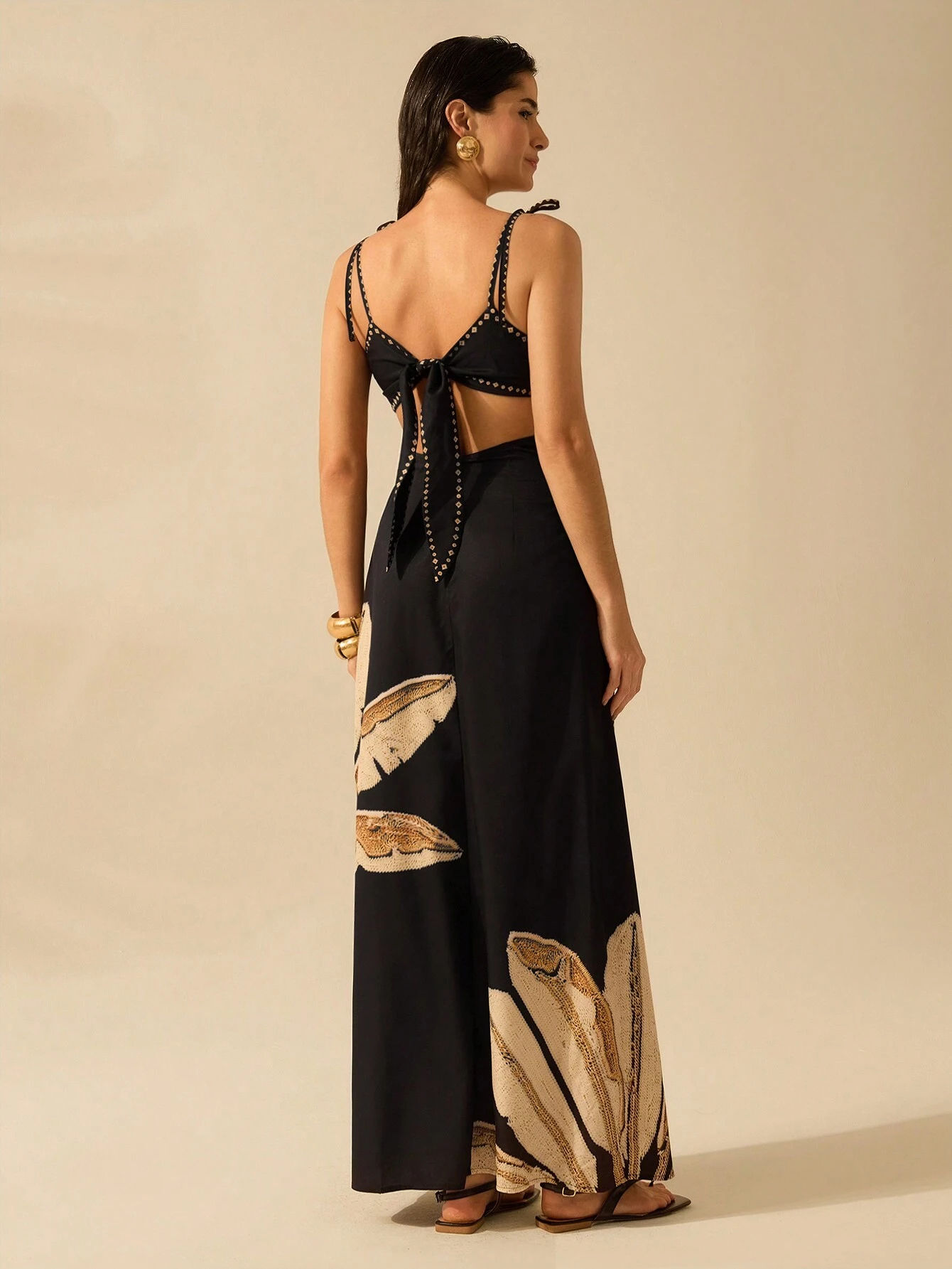 Vestido negro con estampado tropical (sz25051639155785358) - Imagen 2
