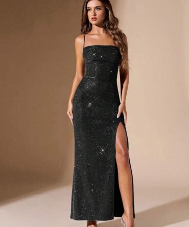 Vestido negro ceñido al cuerpo con espalda descubierta (sz2405305781717125)