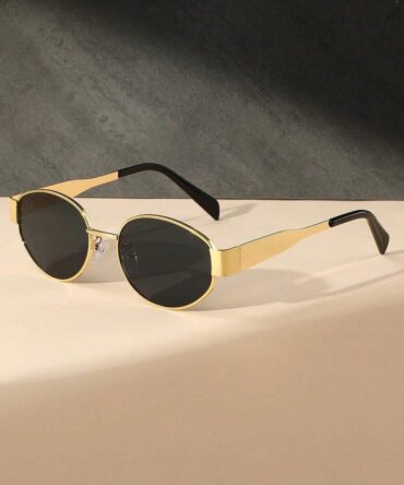Lentes de sol redondas y con cristal negro estilo vintage (msc25042835935003428-1)