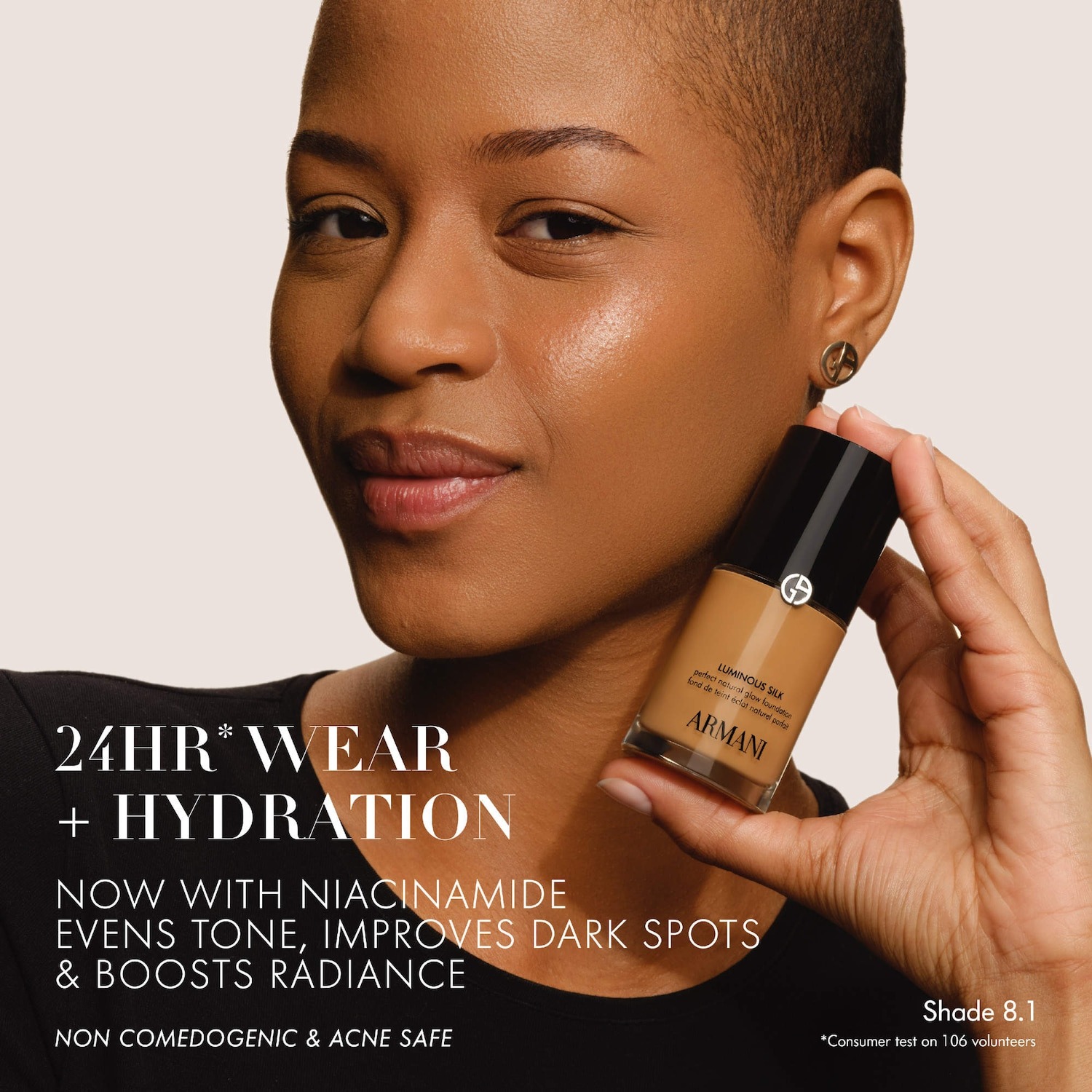 ARMANI - Base de maquillaje líquida Luminous Silk Natural Glow con efecto difuminador y duración de 24 horas - Tono 4.5 - Imagen 7