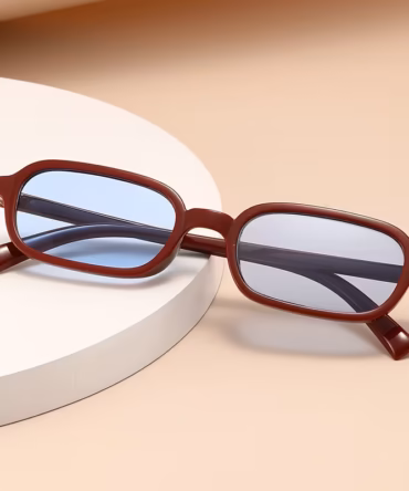 Lentes rectangulares con marco vino y cristal azul (sc260419065164454506501-1)