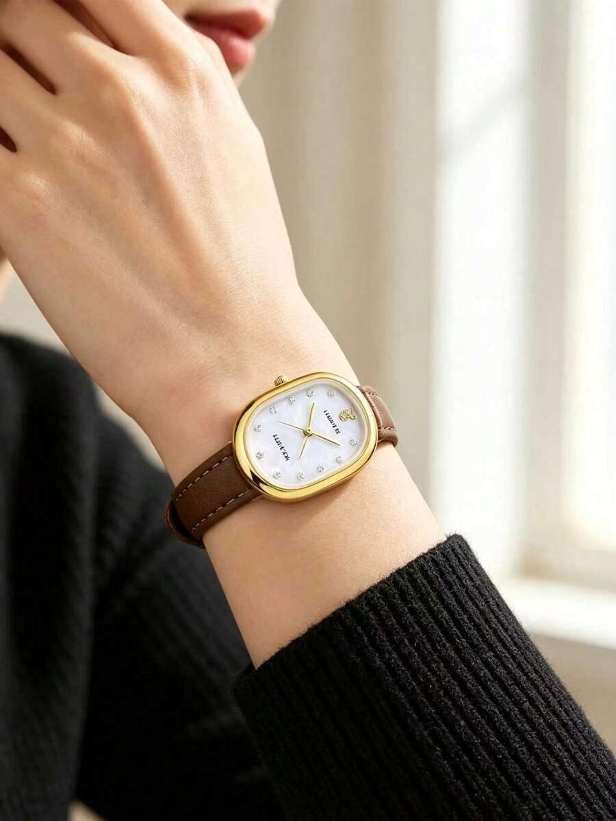 Reloj estilo Vintage Ovalado de pulsera marrón (sj2210080396257600) - Imagen 2