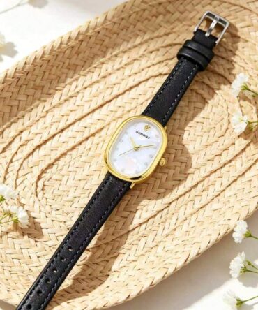 Reloj de Cuarzo Vintage Ovalado de pulsera negra (sj2210080396271166)