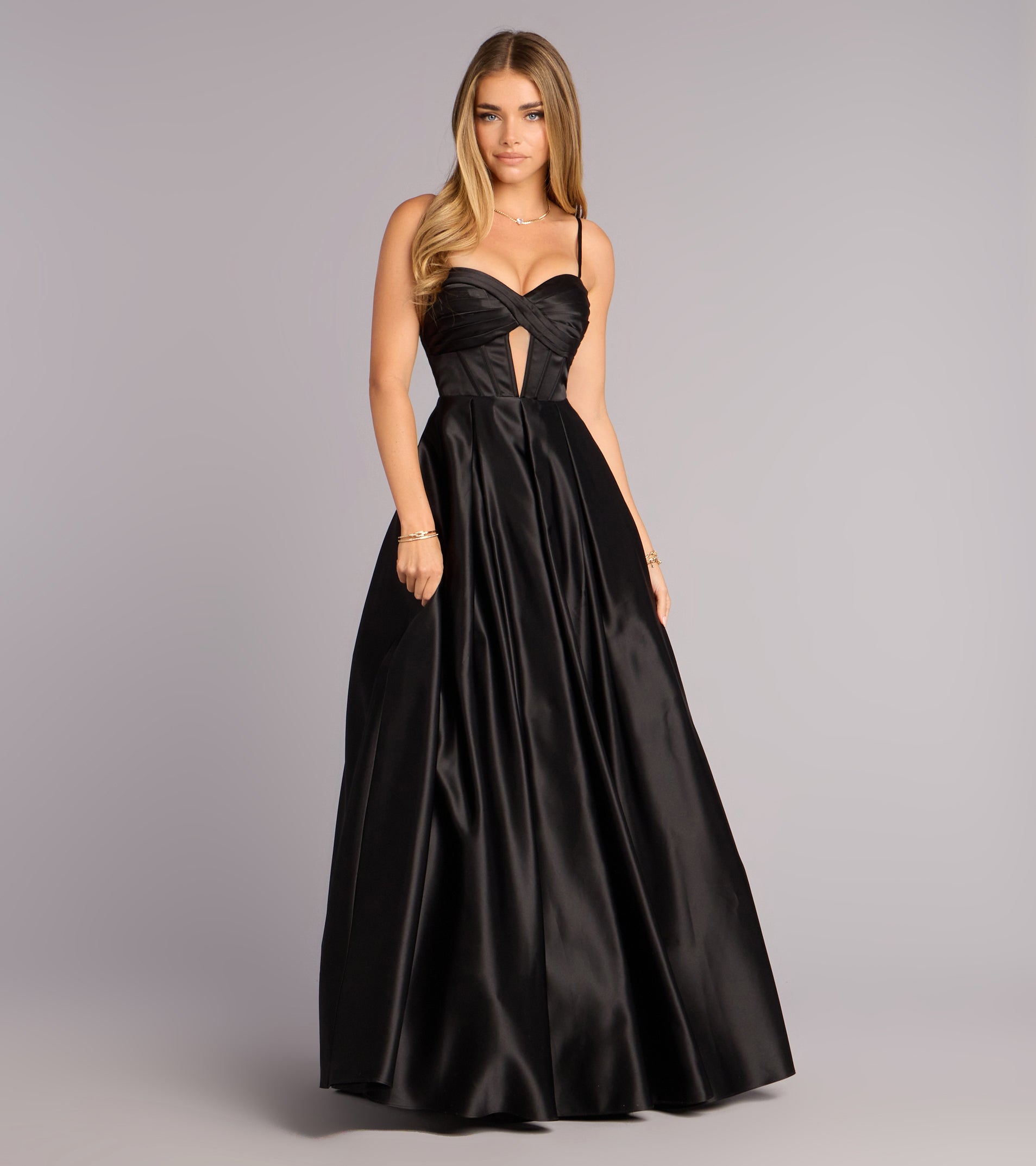 Satin Corset A-Line Gown (wndsr9641)