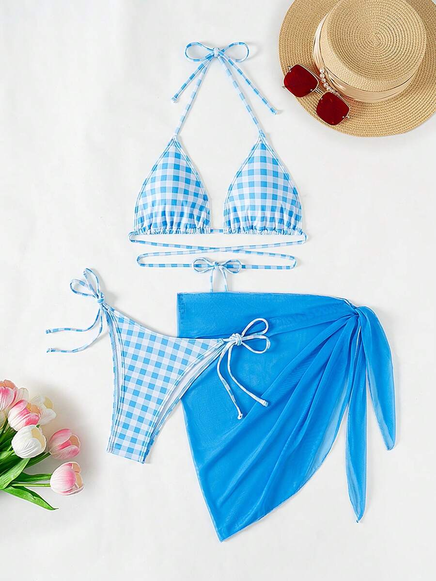 Set de 3 piezas de traje de baño en color azul (sz2410094864185218) - Imagen 3